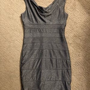 Medium sparkly silver bodycon dress